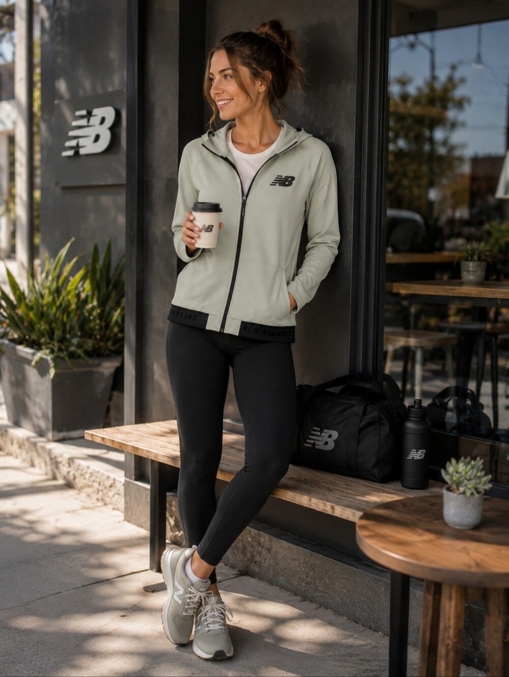 NEW BALANCE New All Motion Softshell Hooded Jacket MEDIUM Green Women's‎ 10858